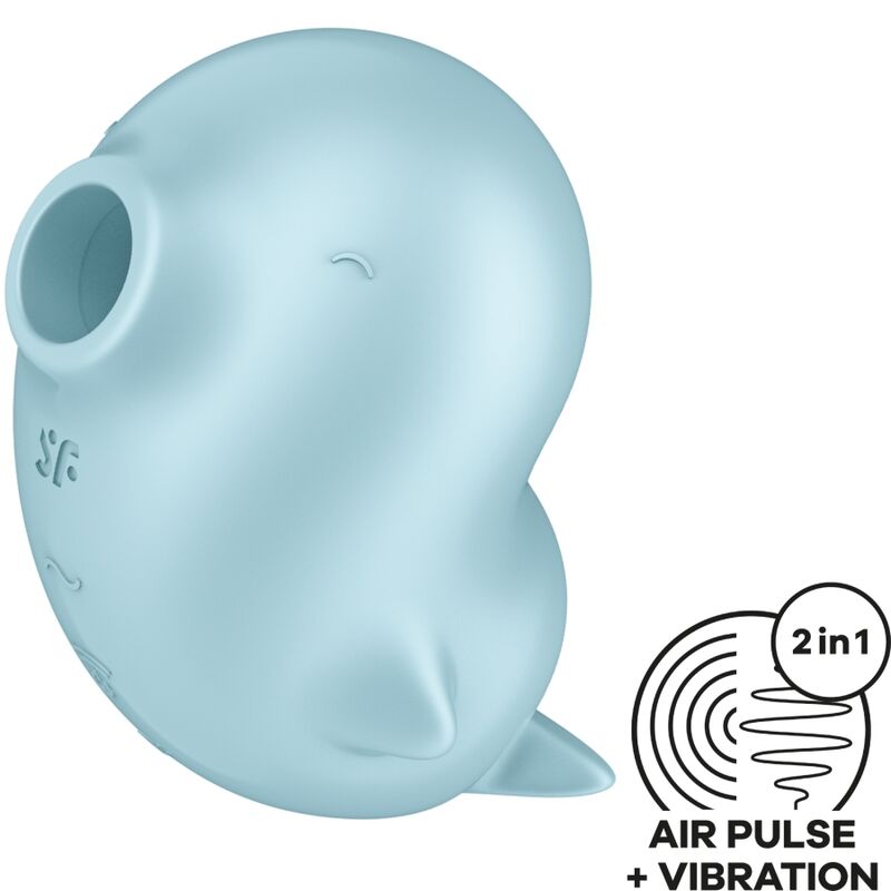 SATISFYER - SASSY SEAL STIMULATOR & VIBRATOR BLUE - 5