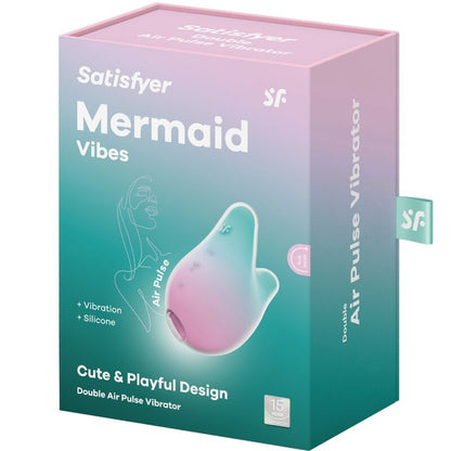 SATISFYER - MERMAID VIBES MINT AND PINK STIMULATOR AND VIBRATOR