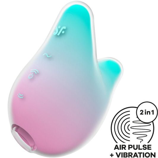 SATISFYER - MERMAID VIBES STIMULATOR & VIBRATOR MINT AND PINK - 1