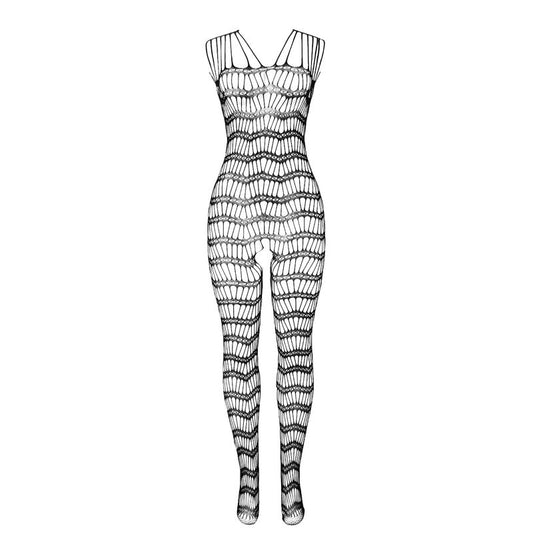SUBBLIME - 951696 FISHNET CROTCHLESS BODYSTOCKING WITH STRAPS ON THE SHOULDERS BLACK ONE SIZE - 1