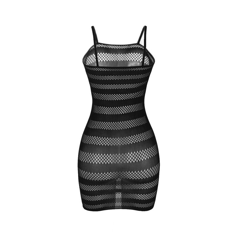 SUBBLIME - 951733 MESH DRESS WITH BLACK STRIPES ONE SIZE