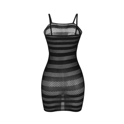 SUBBLIME - 951733 MESH DRESS WITH BLACK STRIPES ONE SIZE