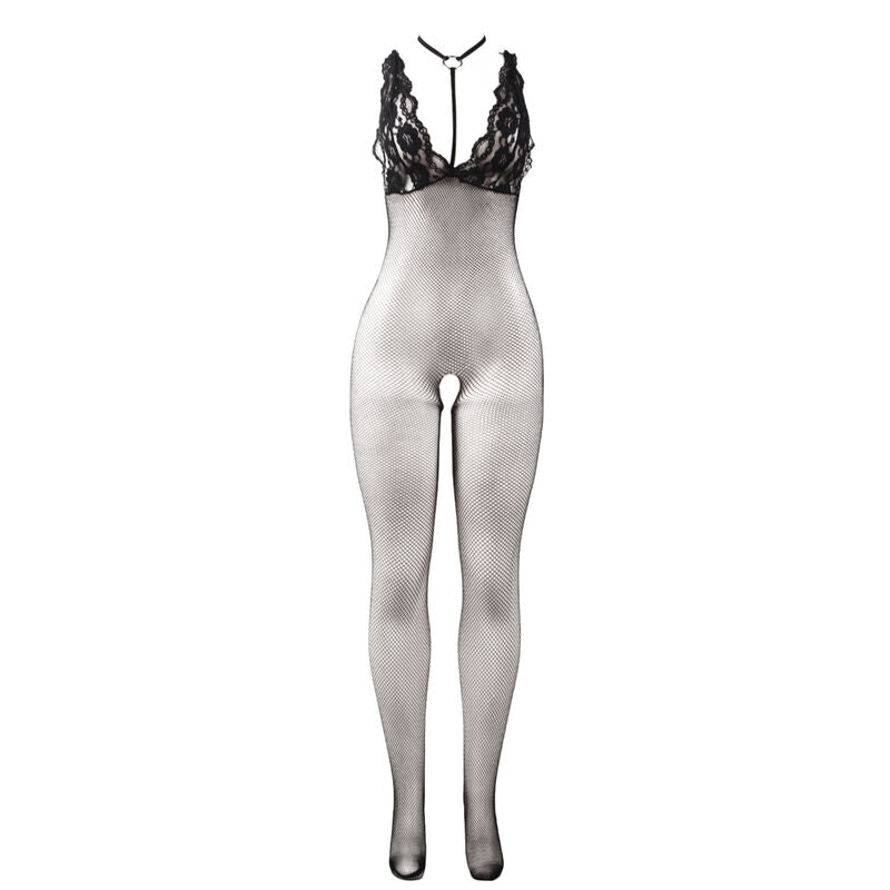 SUBBLIME - 951993 BLACK TRANSPARENT MESH BODYSTOCKING WITHOUT CROTCH ONE SIZE
