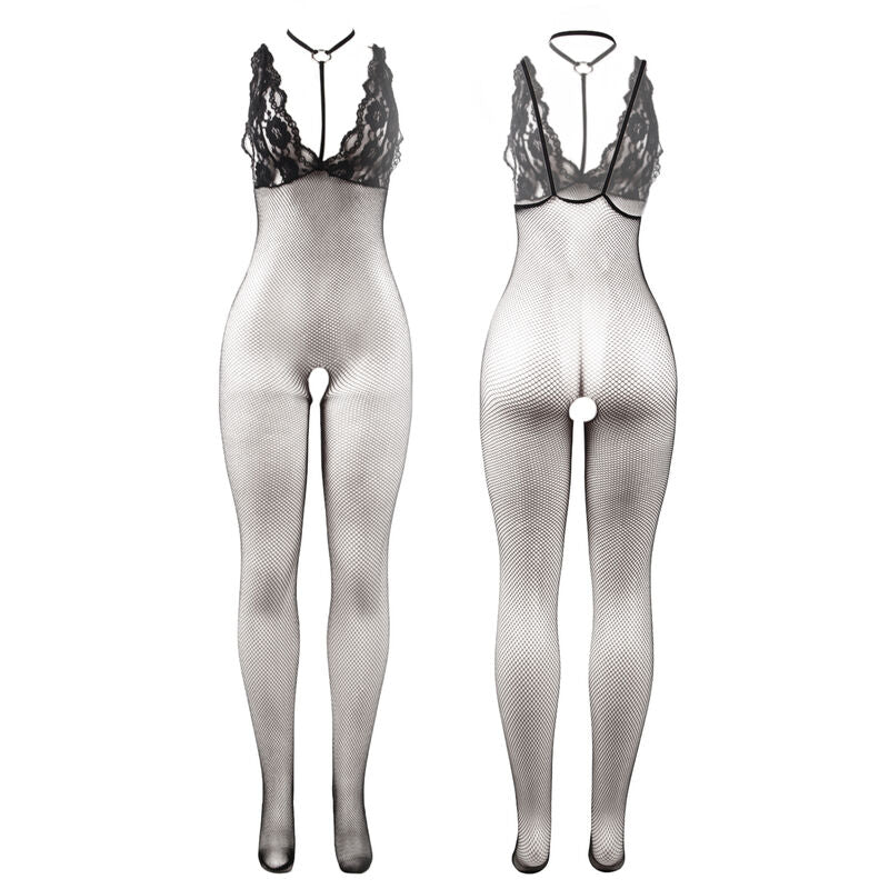 SUBBLIME - 951993 BLACK TRANSPARENT FISHNET CROTCHLESS BODYSTOCKING ONE SIZE - 3