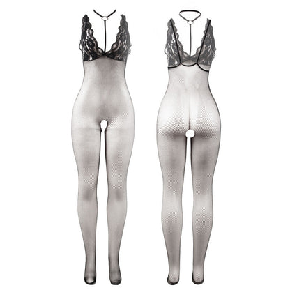 SUBBLIME - 951993 BLACK TRANSPARENT FISHNET CROTCHLESS BODYSTOCKING ONE SIZE - 3