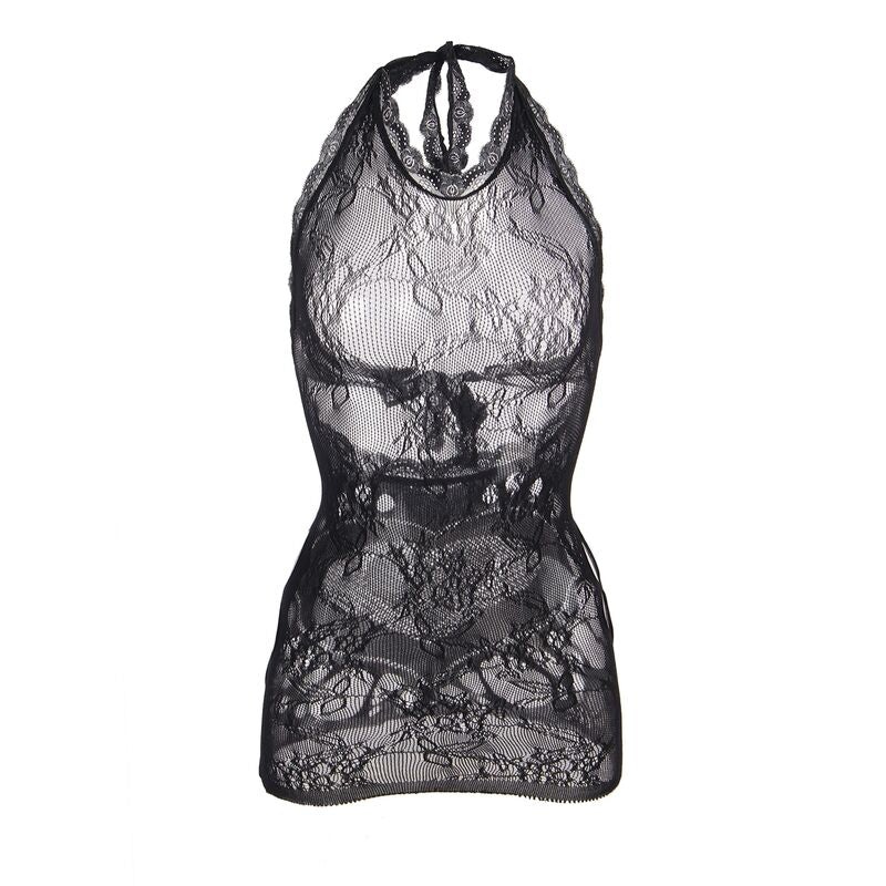 SUBBLIME - 952075 SHORT FISHNET DRESS WITH BACK BACK AND HEART DETAIL BLACK ONE SIZE - 5