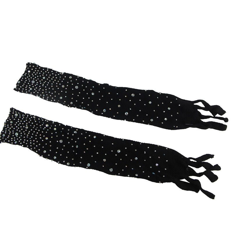 SUBBLIME - 952174 FISHNET BODYSTOCKING WITH GLOVES AND DIAMONDS BLACK ONE SIZE - 5
