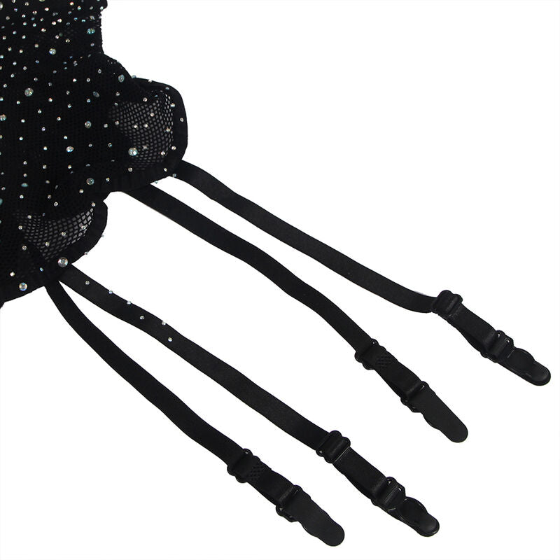 SUBBLIME - 952174 FISHNET BODYSTOCKING WITH GLOVES AND DIAMONDS BLACK ONE SIZE - 7