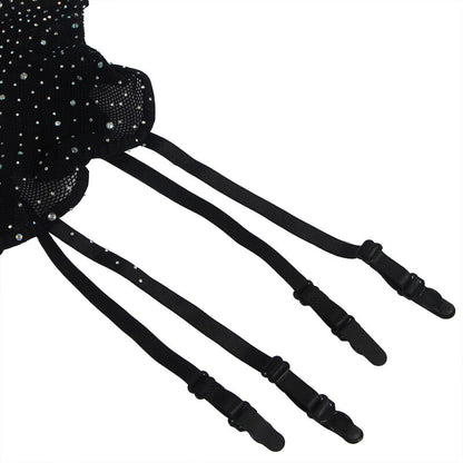 SUBBLIME - 952174 FISHNET BODYSTOCKING WITH GLOVES AND DIAMONDS BLACK ONE SIZE - 7
