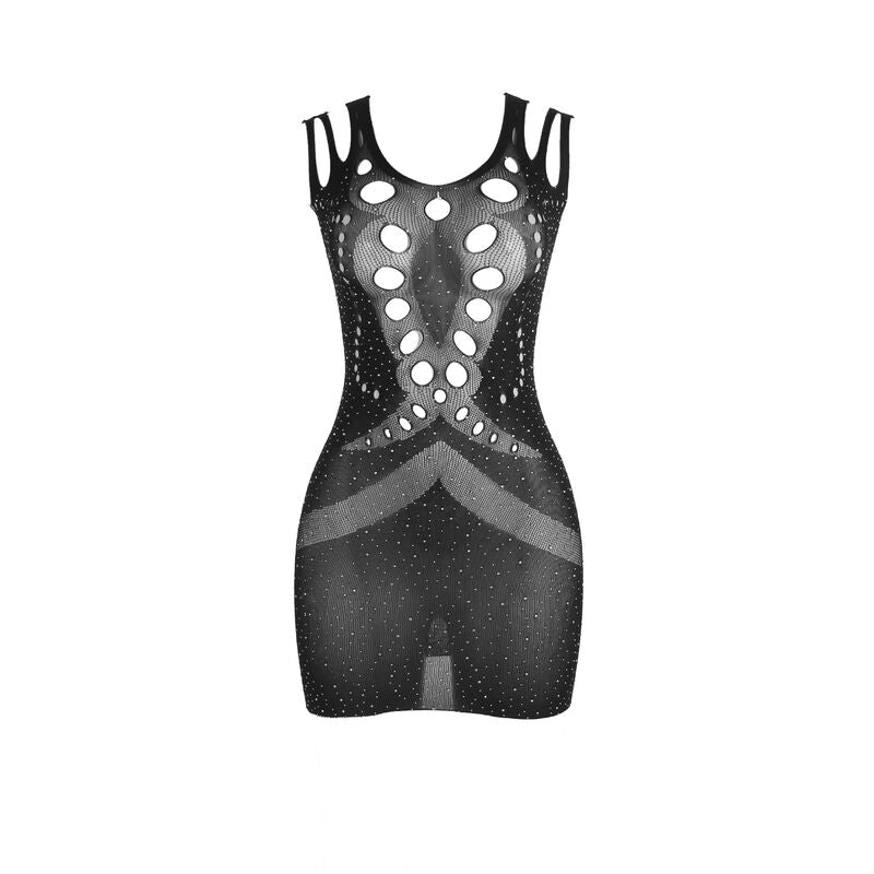 SUBBLIME - 952198 FISHNET DRESS WITH BRILLIANT DIAMONDS BLACK ONE SIZE - 6