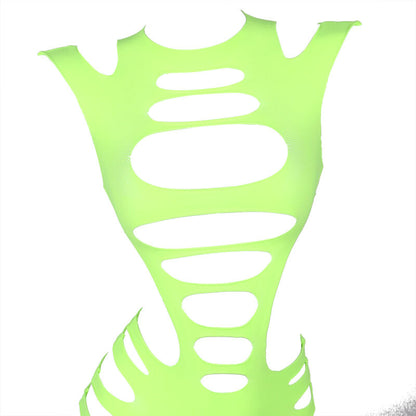 SUBBLIME - 952280 GREEN LONG-SLEEVED ELASTIC MESH DRESS ONE SIZE