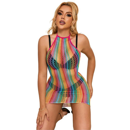SUBBLIME - 952341 RAINBOW FISHNET DRESS ONE SIZE - 8
