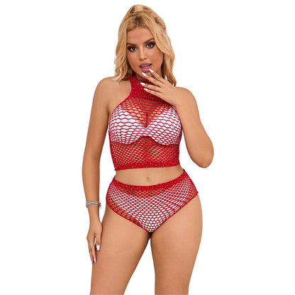SUBBLIME - 952402 FISHNET SET WITH PINK DIAMONDS ONE SIZE - 1