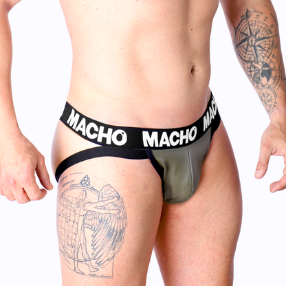 MACHO - MX27GR LEATHER JOCK GREY BEIGE XL