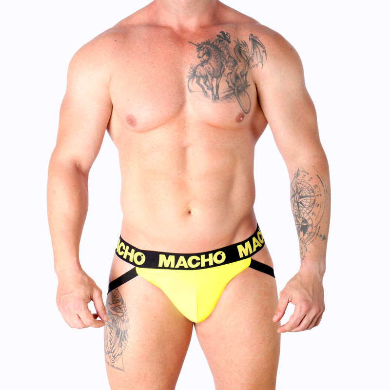 MACHO - MX25A JOCK JAUNE LYCRA S