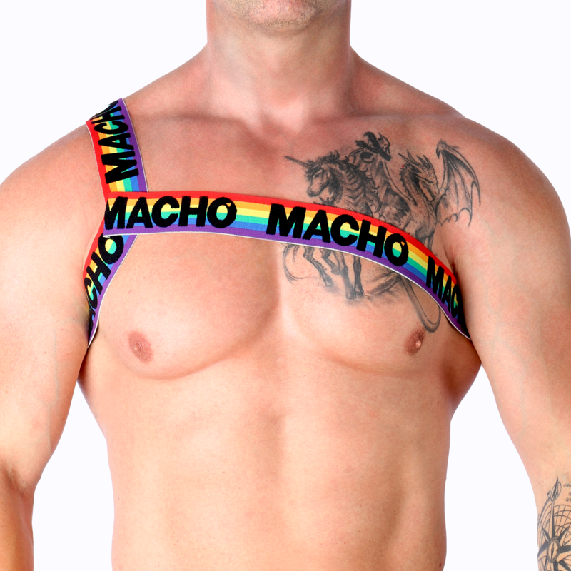 MACHO - ROMAN HARNESS PRIDE L/XL - S/M / RED - 13