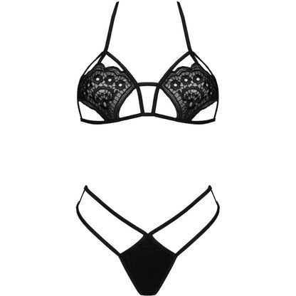 LIVCO CORSETTI FASHION - JIMENA LC 20216 REGGISENO + PERIZOMA NERO TAGLIA UNICA