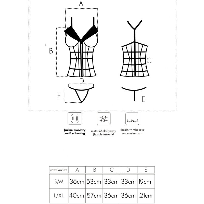 LIVCO CORSETTI FASHION - LAURA LC 20215 CORSET + THONG L/XL - L/XL - 12