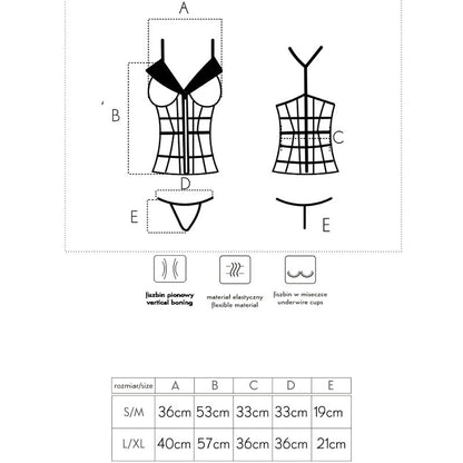 LIVCO CORSETTI FASHION - LAURA LC 20215 CORSET + THONG L/XL - L/XL - 12