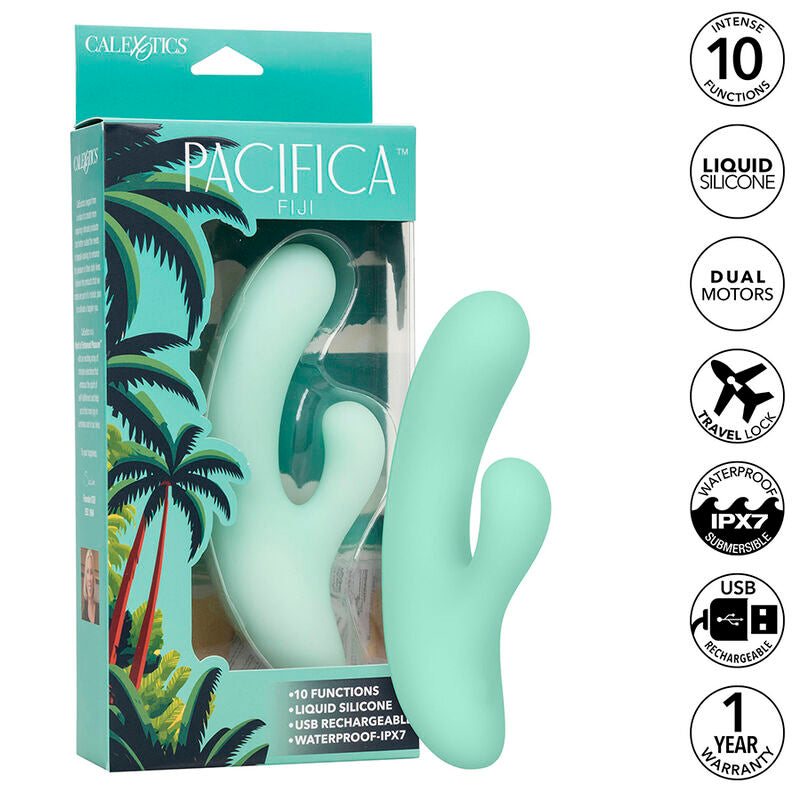 CALEXOTICS - PACIFICA FIJI VIBRATOR AND G-SPOT STIMULATOR 10 VIBRATIONS AQUA