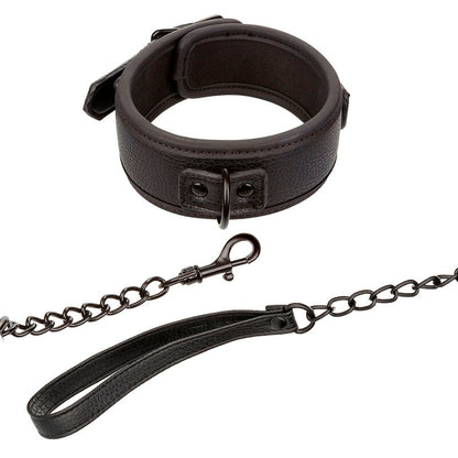 CALEXOTICS - NOCTURNAL COLLAR & LEASH LEATHER ADJUSTABLE BLACK - 7