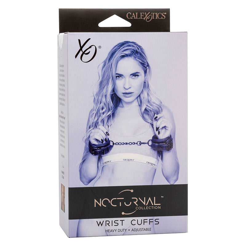 CALEXOTICS - NOCTURNAL LEATHER WRIST CUFFS ADJUSTABLE BLACK - 6