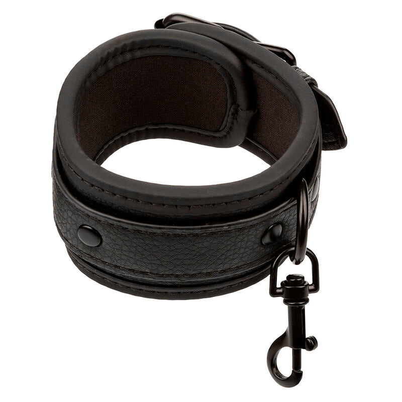 CALEXOTICS - NOCTURNAL ADJUSTABLE BLACK LEATHER ANKLE BRACELETS