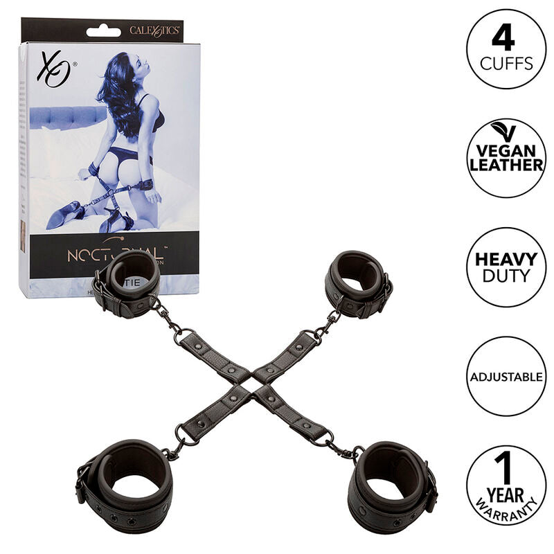 CALEXOTICS - NOCTURNAL HOG TIE CONNECTOR CUERO AJUSTABLE BLACK - 6