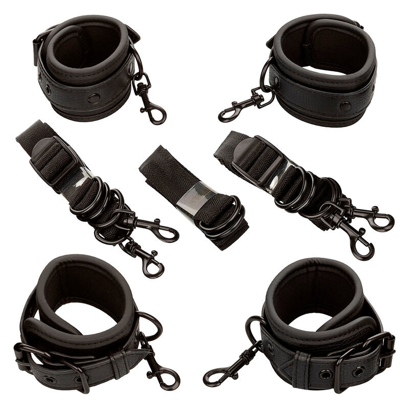 CALEXOTICS - NOCTURNAL BED RESTRAINTS LEATHER ADJUSTABLE BLACK - 7