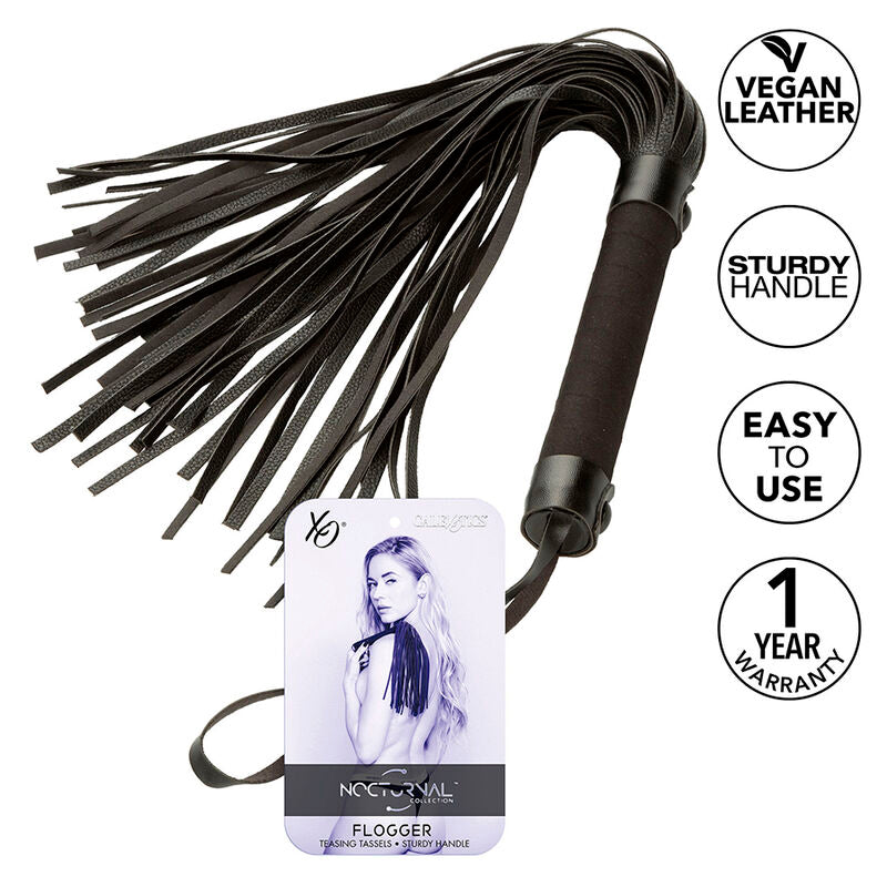 CALEXOTICS - NOCTURNAL FLOGGER LEATHER BLACK - 8