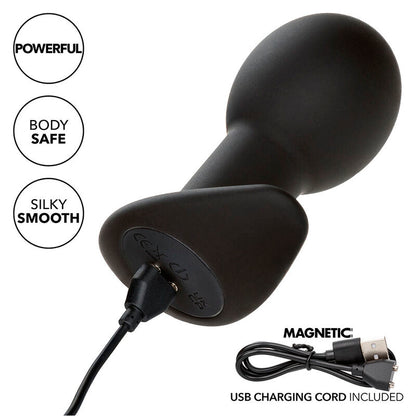 CALEXOTICS - ROCK BOTTOM ANAL PLUG 10 VIBRATIONS SILICONE BLACK - 8
