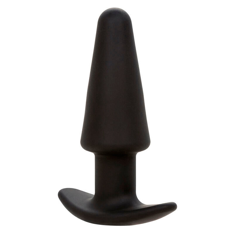 CALEXOTICS - ROCK BOTTOM CONICAL 10-VIBRATION BLACK SILICONE ANAL PLUG