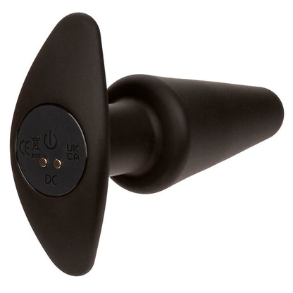 CALEXOTICS - ROCK BOTTOM CONICAL 10-VIBRATION BLACK SILICONE ANAL PLUG