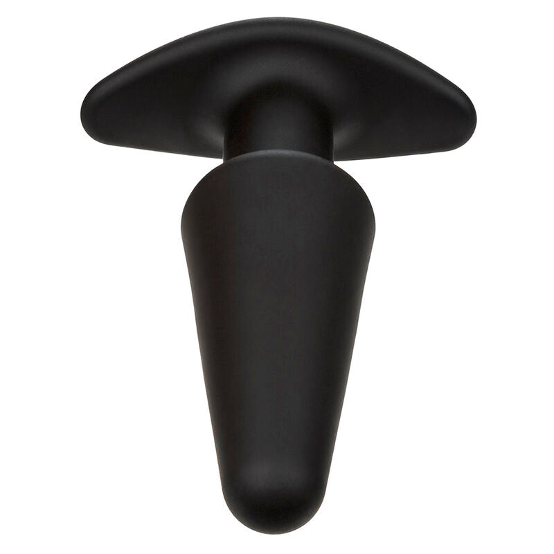CALEXOTICS - ROCK BOTTOM CONICAL 10-VIBRATION BLACK SILICONE ANAL PLUG