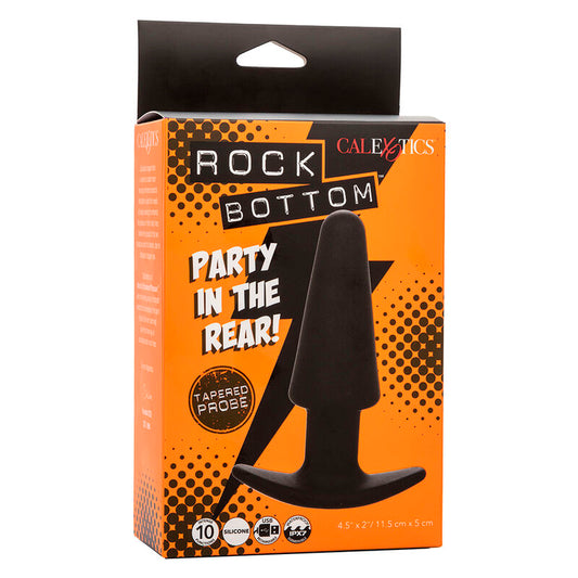 CALEXOTICS - ROCK BOTTOM TAPERED ANAL PLUG 10 VIBRACIONES SILICONE BLACK - 1