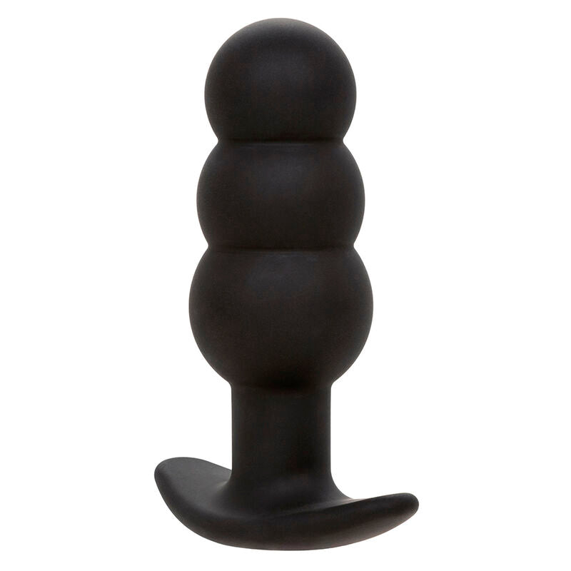 CALEXOTICS - ROCK BOTTOM BEADS 10-VIBRATION BLACK SILICONE ANAL PLUG