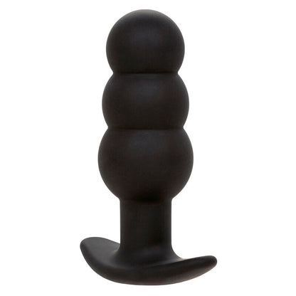 CALEXOTICS - ROCK BOTTOM BEADS 10-VIBRATION BLACK SILICONE ANAL PLUG
