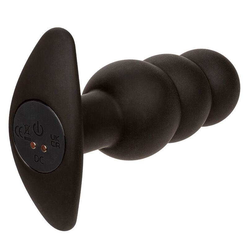 CALEXOTICS - ROCK BOTTOM BEADS 10-VIBRATION BLACK SILICONE ANAL PLUG