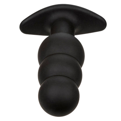CALEXOTICS - ROCK BOTTOM BEADS 10-VIBRATION BLACK SILICONE ANAL PLUG