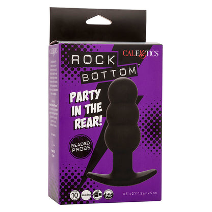 CALEXOTICS - ROCK BOTTOM BEADS 10-VIBRATION BLACK SILICONE ANAL PLUG