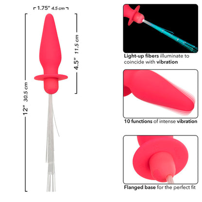 CALEXOTICS - SOUTHERN LIGHTS LIGHT UP ANAL PLUG 10 VIBRATIONS SILICONE PINK - 4