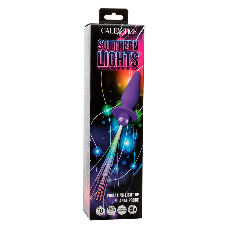 CALEXOTICS - SOUTHERN LIGHTS LIGHT UP ANAL PLUG 10 VIBRATIONS SILICONE PURPLE - 2