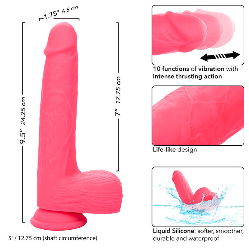 CALEXOTICS - STUDS REALISTIC VIBRATOR 10 VIBRATIONS PINK - 2