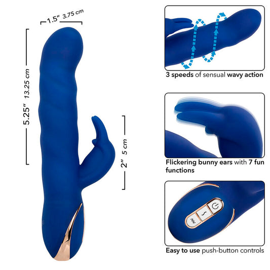 CALEXOTICS - JACK RABBIT WAVE MOTION VIBRATOR BLUE