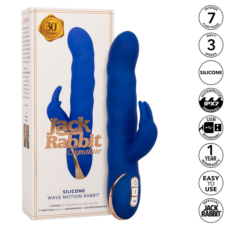 CALEXOTICS - JACK RABBIT WAVE MOTION VIBRATOR BLUE