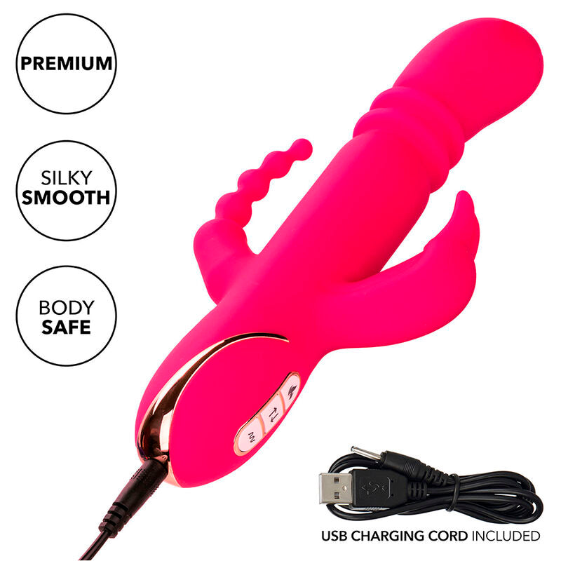 CALEXOTICS - JACK FANTASY PINK RABBIT HEATED TRIPLE VIBRATOR