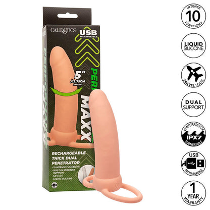 CALEXOTICS - MAXX THICK DUAL PENETRATOR 10 VIBRATIONS FLESH - 1