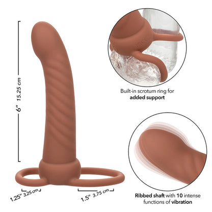 CALEXOTICS - MAXX RIBBED DUAL PENETRATOR 10 VIBRATIONS BROWN - 7