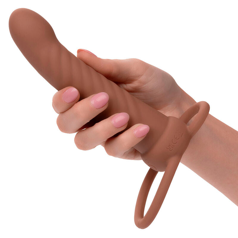 CALEXOTICS - MAXX RIBBED DUAL PENETRATOR 10 VIBRATIONS BROWN - 6