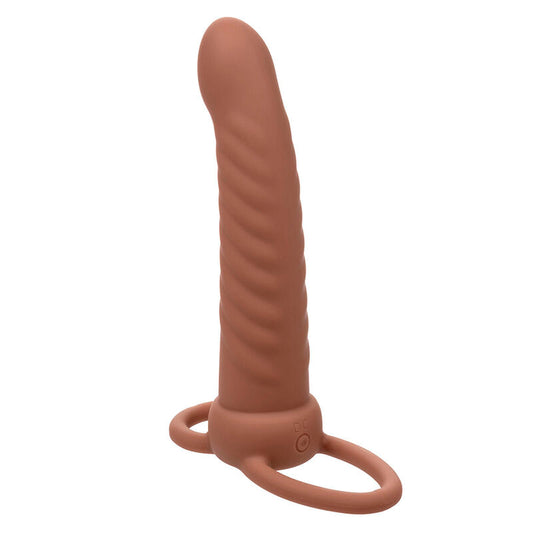 CALEXOTICS - MAXX RIBBED DUAL PENETRATOR 10 VIBRATIONS BROWN - 1